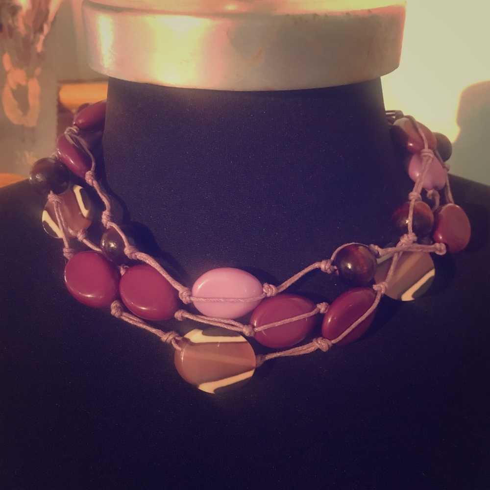 Purple stone necklace